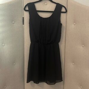 Express Black U Neck Elastic Waist Sleeveless Dress wt Pockets XS